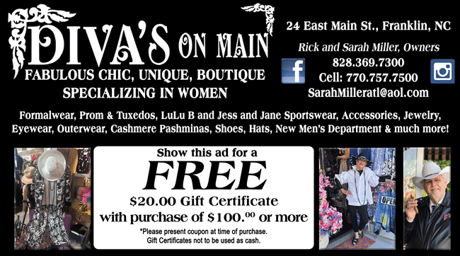 Divas_on_main_fabulous_unique_boutique_franklin_north_carolina_ad_summer_2026_fl